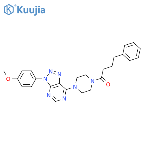 1-{4-3-(4-methoxyphenyl)-3H-1,2,3triazolo4,5-dpyrimidin-7-ylpiperazin-1-yl}-4-phenylbutan-1-one structure