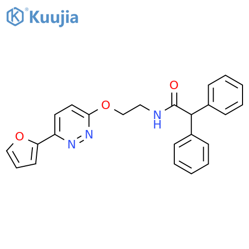 N-(2-{6-(furan-2-yl)pyridazin-3-yloxy}ethyl)-2,2-diphenylacetamide structure