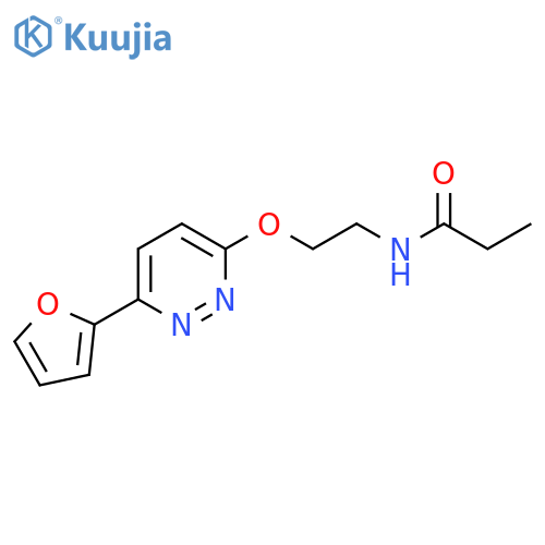 N-(2-{6-(furan-2-yl)pyridazin-3-yloxy}ethyl)propanamide structure
