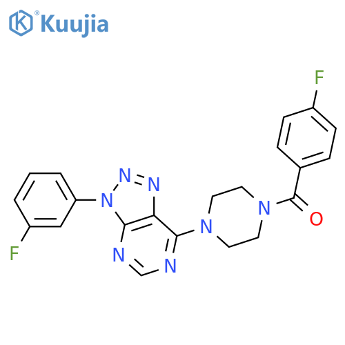 1-(4-fluorobenzoyl)-4-3-(3-fluorophenyl)-3H-1,2,3triazolo4,5-dpyrimidin-7-ylpiperazine structure