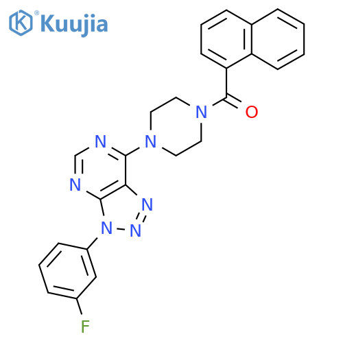 1-3-(3-fluorophenyl)-3H-1,2,3triazolo4,5-dpyrimidin-7-yl-4-(naphthalene-1-carbonyl)piperazine structure