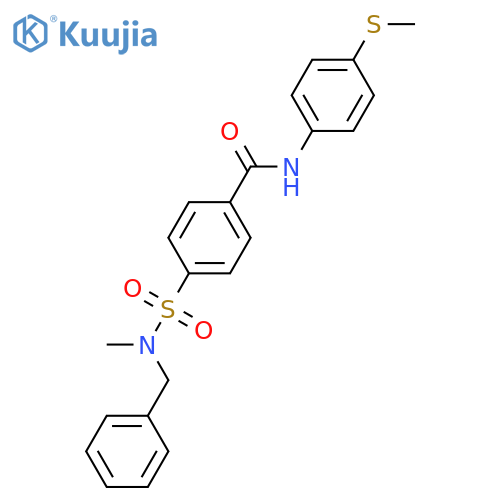 4-benzyl(methyl)sulfamoyl-N-4-(methylsulfanyl)phenylbenzamide structure