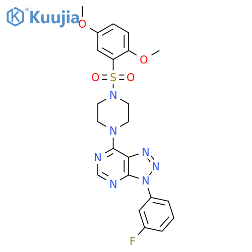 1-(2,5-dimethoxybenzenesulfonyl)-4-3-(3-fluorophenyl)-3H-1,2,3triazolo4,5-dpyrimidin-7-ylpiperazine structure