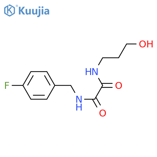 N'-(4-fluorophenyl)methyl-N-(3-hydroxypropyl)ethanediamide structure