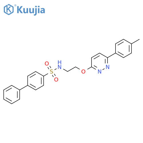 N-[2-[6-(4-methylphenyl)pyridazin-3-yl]oxyethyl]-4-phenylbenzenesulfonamide structure