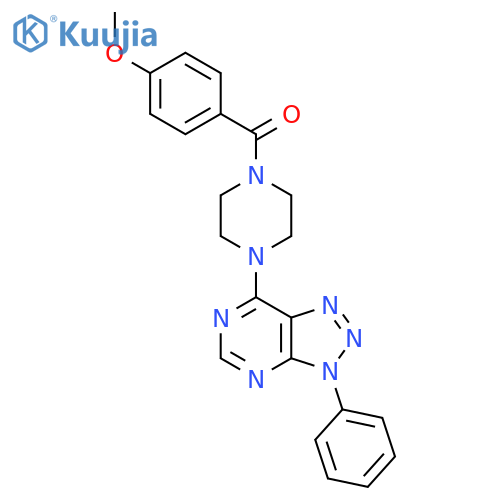 1-(4-methoxybenzoyl)-4-{3-phenyl-3H-1,2,3triazolo4,5-dpyrimidin-7-yl}piperazine structure
