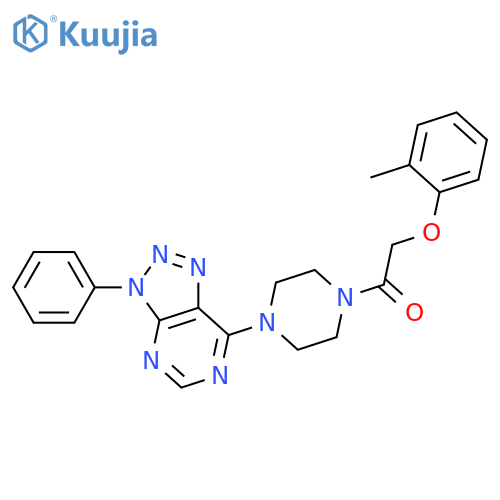 2-(2-methylphenoxy)-1-(4-{3-phenyl-3H-1,2,3triazolo4,5-dpyrimidin-7-yl}piperazin-1-yl)ethan-1-one structure