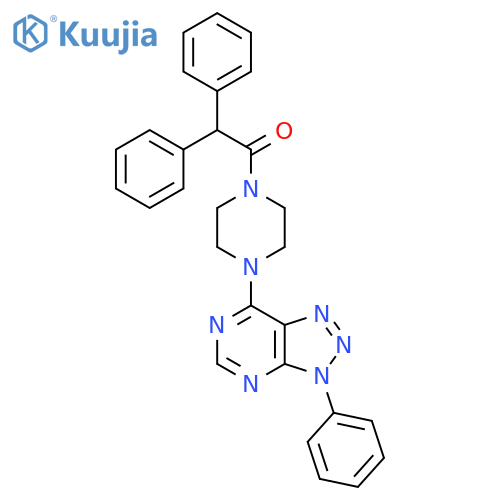 2,2-diphenyl-1-(4-{3-phenyl-3H-1,2,3triazolo4,5-dpyrimidin-7-yl}piperazin-1-yl)ethan-1-one structure