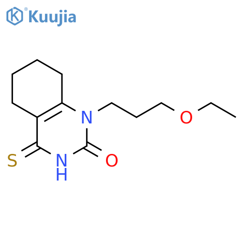 1-(3-ethoxypropyl)-4-sulfanylidene-1,2,3,4,5,6,7,8-octahydroquinazolin-2-one structure