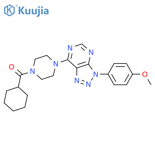 1-cyclohexanecarbonyl-4-3-(4-methoxyphenyl)-3H-1,2,3triazolo4,5-dpyrimidin-7-ylpiperazine structure