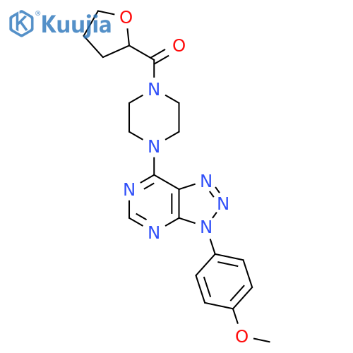 1-3-(4-methoxyphenyl)-3H-1,2,3triazolo4,5-dpyrimidin-7-yl-4-(oxolane-2-carbonyl)piperazine structure