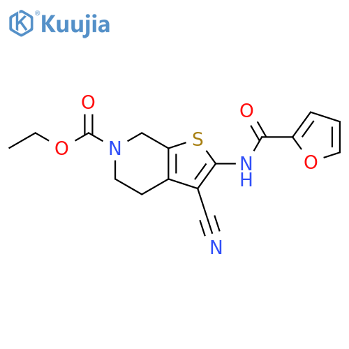 ethyl 3-cyano-2-(furan-2-amido)-4H,5H,6H,7H-thieno2,3-cpyridine-6-carboxylate structure
