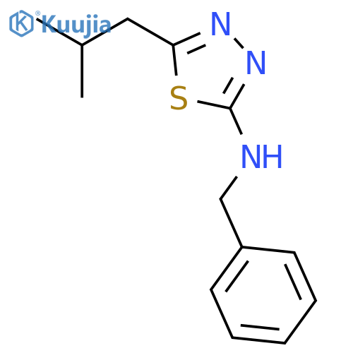 1,3,4-Thiadiazol-2-amine, 5-(2-methylpropyl)-N-(phenylmethyl)- structure