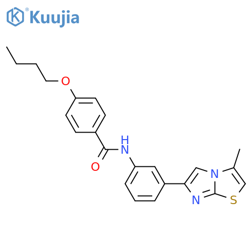 4-butoxy-N-(3-{3-methylimidazo2,1-b1,3thiazol-6-yl}phenyl)benzamide structure