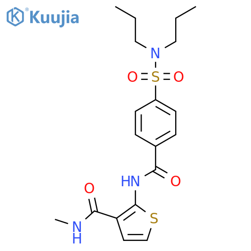 2-4-(dipropylsulfamoyl)benzamido-N-methylthiophene-3-carboxamide structure
