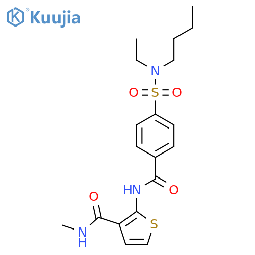 2-{4-butyl(ethyl)sulfamoylbenzamido}-N-methylthiophene-3-carboxamide structure