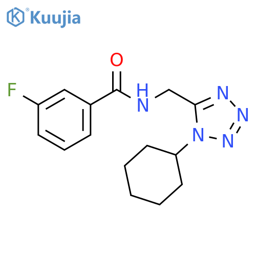 N-(1-cyclohexyl-1H-1,2,3,4-tetrazol-5-yl)methyl-3-fluorobenzamide structure