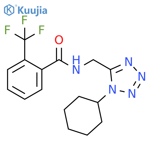 N-(1-cyclohexyl-1H-1,2,3,4-tetrazol-5-yl)methyl-2-(trifluoromethyl)benzamide structure