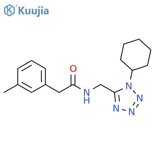 N-(1-cyclohexyl-1H-1,2,3,4-tetrazol-5-yl)methyl-2-(3-methylphenyl)acetamide structure
