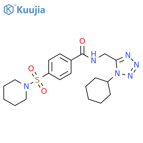 N-(1-cyclohexyl-1H-1,2,3,4-tetrazol-5-yl)methyl-4-(piperidine-1-sulfonyl)benzamide structure