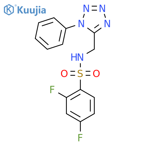 2,4-difluoro-N-(1-phenyl-1H-1,2,3,4-tetrazol-5-yl)methylbenzene-1-sulfonamide structure