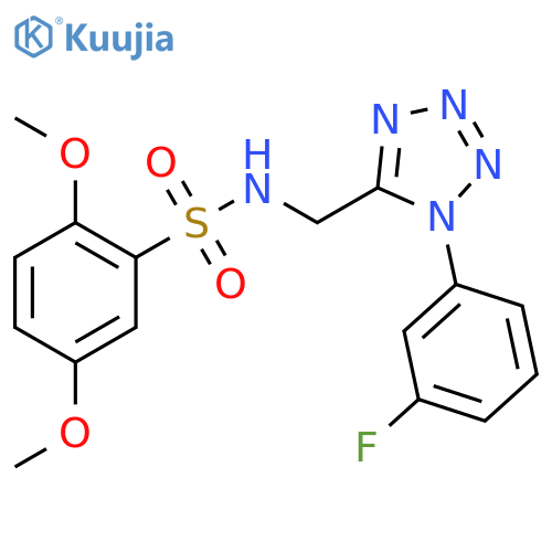 N-{1-(3-fluorophenyl)-1H-1,2,3,4-tetrazol-5-ylmethyl}-2,5-dimethoxybenzene-1-sulfonamide structure