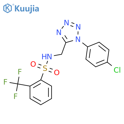 N-{1-(4-chlorophenyl)-1H-1,2,3,4-tetrazol-5-ylmethyl}-2-(trifluoromethyl)benzene-1-sulfonamide structure