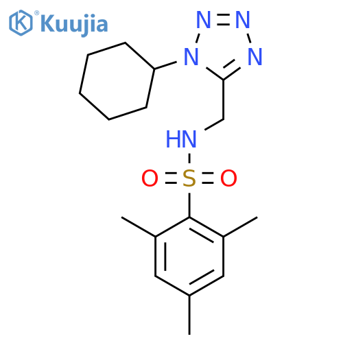 N-(1-cyclohexyl-1H-1,2,3,4-tetrazol-5-yl)methyl-2,4,6-trimethylbenzene-1-sulfonamide structure