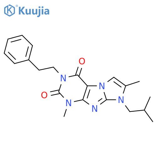 1,7-dimethyl-8-(2-methylpropyl)-3-(2-phenylethyl)-1H,2H,3H,4H,8H-imidazo1,2-gpurine-2,4-dione structure