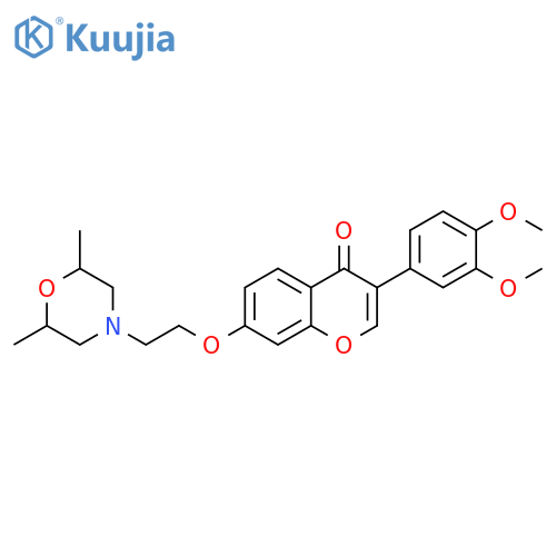 3-(3,4-dimethoxyphenyl)-7-2-(2,6-dimethylmorpholin-4-yl)ethoxy-4H-chromen-4-one structure