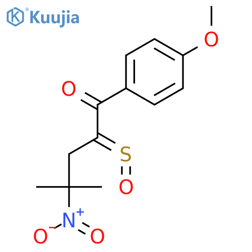 1-Pentanone, 1-(4-methoxyphenyl)-4-methyl-4-nitro-2-sulfinyl- structure