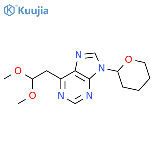 9H-Purine, 6-(2,2-dimethoxyethyl)-9-(tetrahydro-2H-pyran-2-yl)- structure