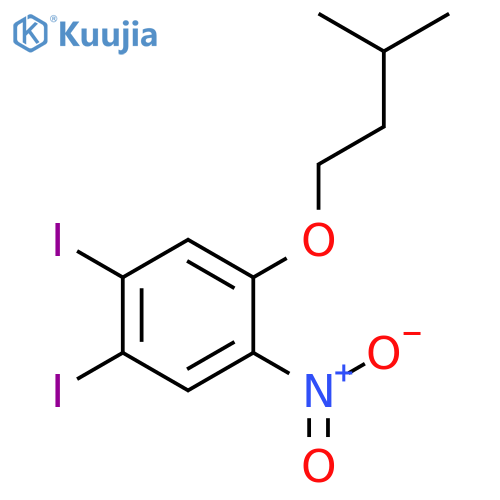 Benzene, 1,2-diiodo-4-(3-methylbutoxy)-5-nitro- structure