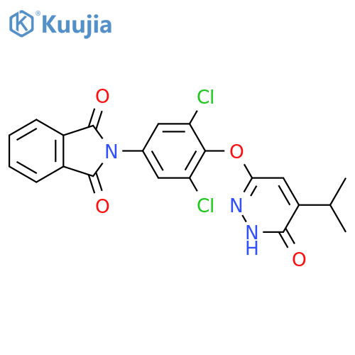 1H-Isoindole-1,3(2H)-dione, 2-[3,5-dichloro-4-[[1,6-dihydro-5-(1-methylethyl)-6-oxo-3-pyridazinyl]oxy]phenyl]- structure