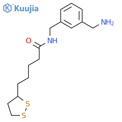 1,2-Dithiolane-3-pentanamide, N-[[3-(aminomethyl)phenyl]methyl]- structure