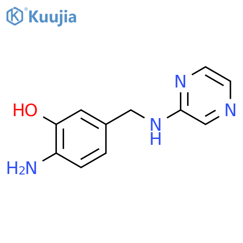Phenol, 2-amino-5-[(2-pyrazinylamino)methyl]- structure