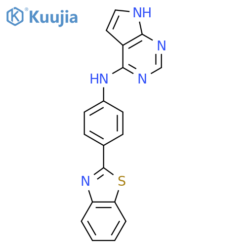7H-Pyrrolo[2,3-d]pyrimidin-4-amine, N-[4-(2-benzothiazolyl)phenyl]- structure