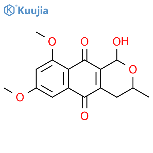1H-Naphtho[2,3-c]pyran-5,10-dione,3,4-dihydro-1-hydroxy-7,9-dimethoxy-3-methyl- structure