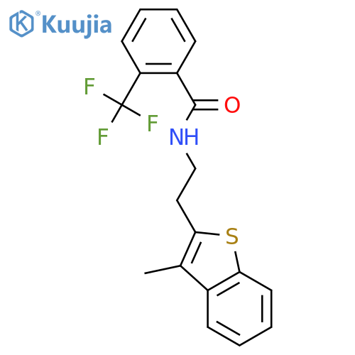Benzamide, N-[2-(3-methylbenzo[b]thien-2-yl)ethyl]-2-(trifluoromethyl)- structure