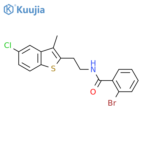 2-Bromo-N-[2-(5-chloro-3-methyl-1-benzothiophen-2-yl)ethyl]benzamide structure