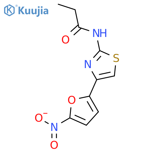 N-[4-(5-nitrofuran-2-yl)-1,3-thiazol-2-yl]propanamide structure