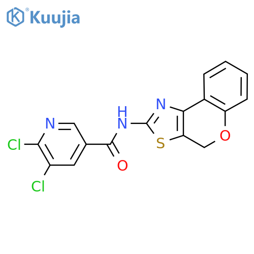 5,6-dichloro-N-{4H-chromeno[4,3-d][1,3]thiazol-2-yl}pyridine-3-carboxamide structure