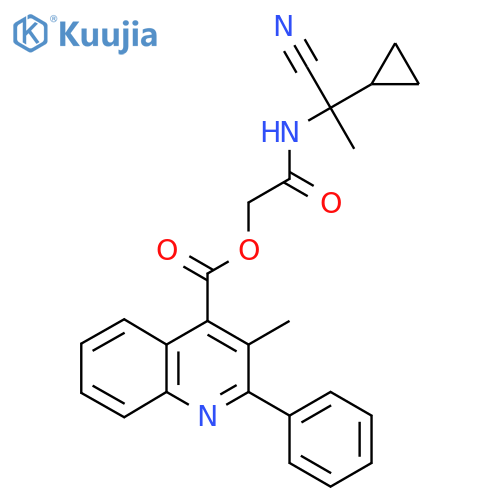 [(1-Cyano-1-cyclopropylethyl)carbamoyl]methyl 3-methyl-2-phenylquinoline-4-carboxylate structure