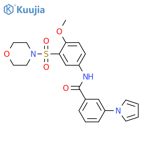 N-[4-methoxy-3-(morpholine-4-sulfonyl)phenyl]-3-(1H-pyrrol-1-yl)benzamide structure