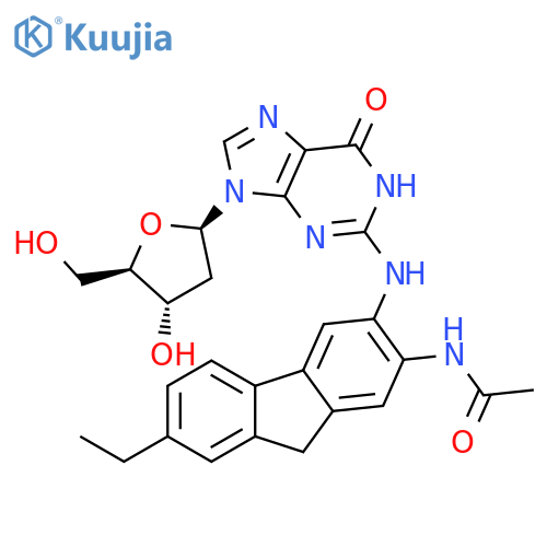 Guanosine, N-[2-(acetylamino)-7-ethyl-9H-fluoren-3-yl]-2'-deoxy- structure