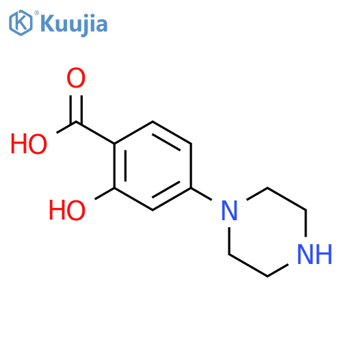 Benzoic acid, 2-hydroxy-4-(1-piperazinyl)- structure