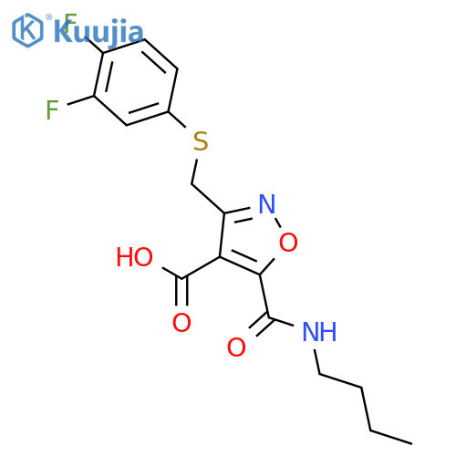 4-Isoxazolecarboxylic acid,5-[(butylamino)carbonyl]-3-[[(3,4-difluorophenyl)thio]methyl]- structure