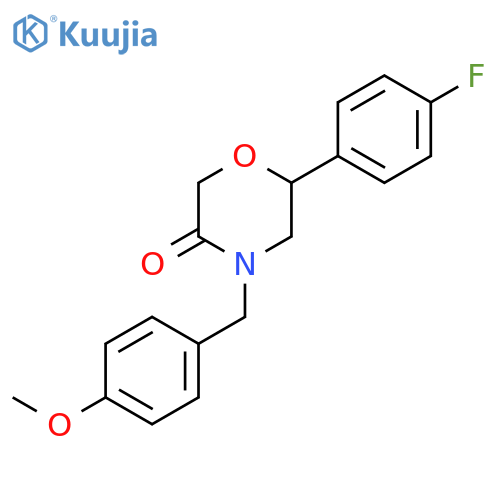 3-Morpholinone, 6-(4-fluorophenyl)-4-[(4-methoxyphenyl)methyl]-, (6S)- structure