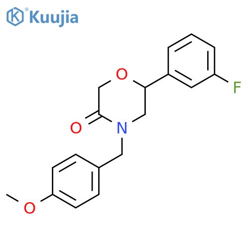 3-Morpholinone, 6-(3-fluorophenyl)-4-[(4-methoxyphenyl)methyl]-, (6S)- structure