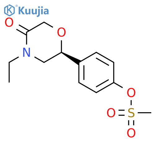 3-Morpholinone, 4-ethyl-6-[4-[(methylsulfonyl)oxy]phenyl]-, (6S)- structure